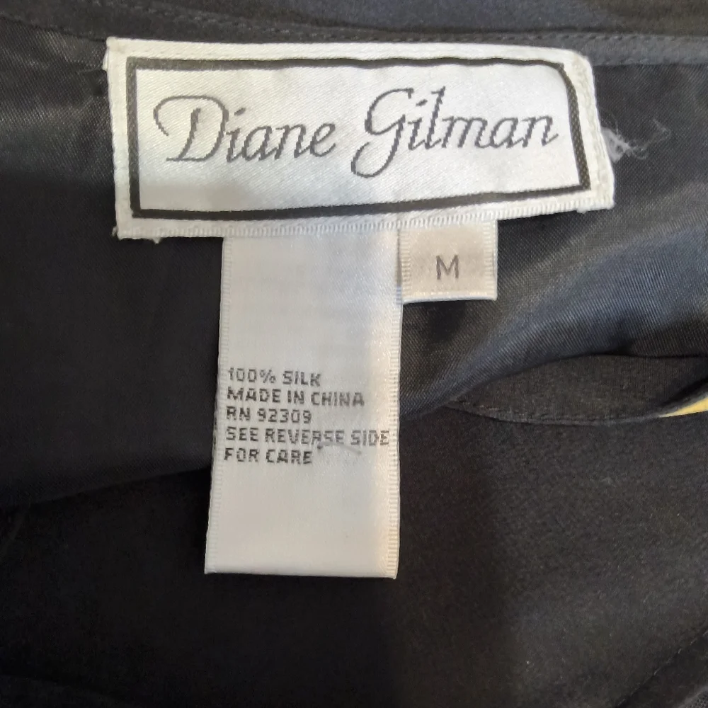 Diane Gilman Black Silk Garment - Picture 2 of 9